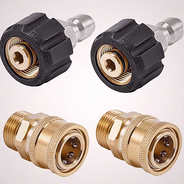 Raincovo Pressure Washer Quick Connect Fittings, M22 14mm to 3/8", Black
