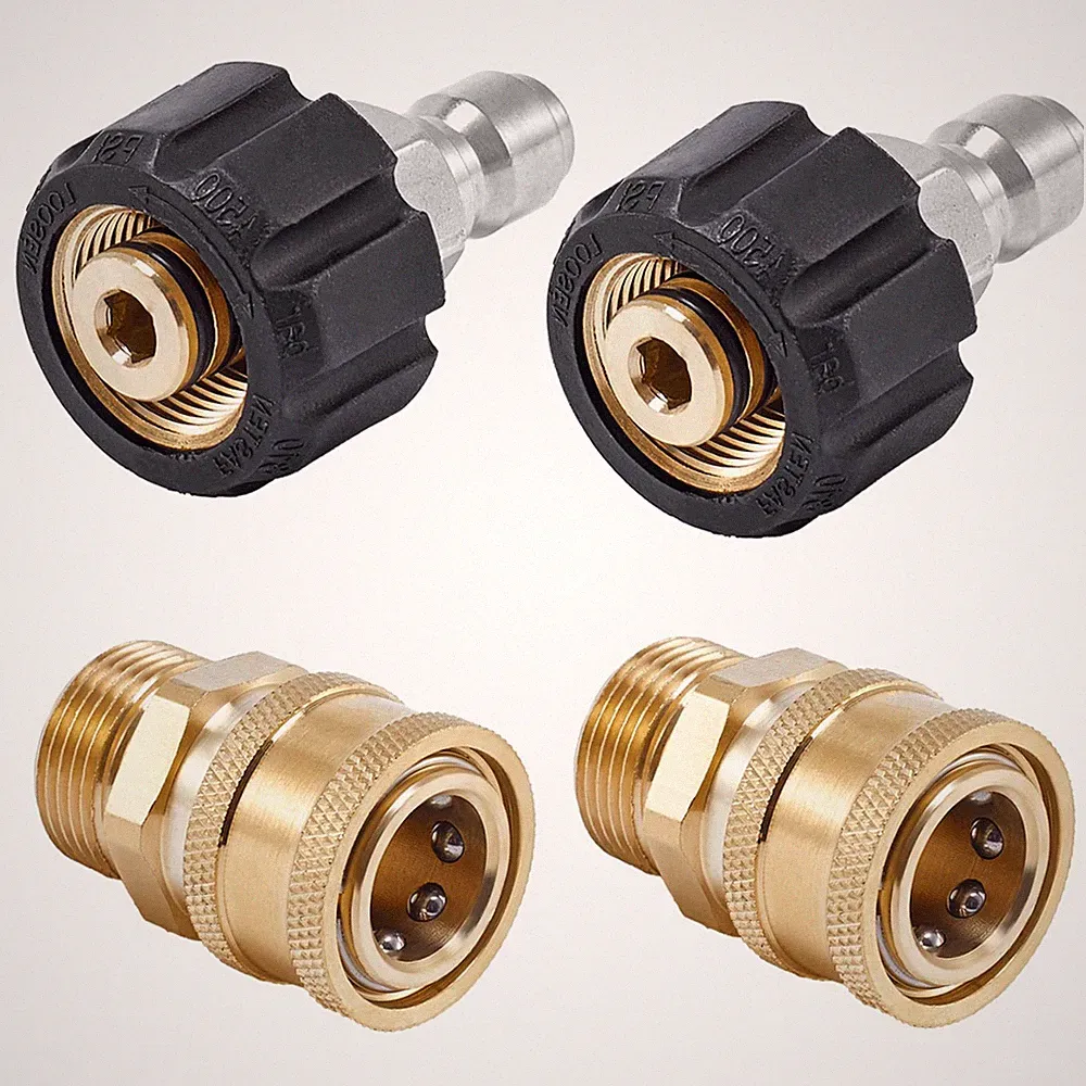 Raincovo Pressure Washer Quick Connect Fittings, M22 14mm to 3/8 Inch