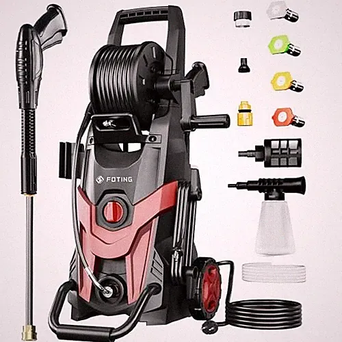 RED - FOTING PRESSURE POWER WASHER 4500PSI WITH 4 QUICK CONNECT NOZZLES, INLET