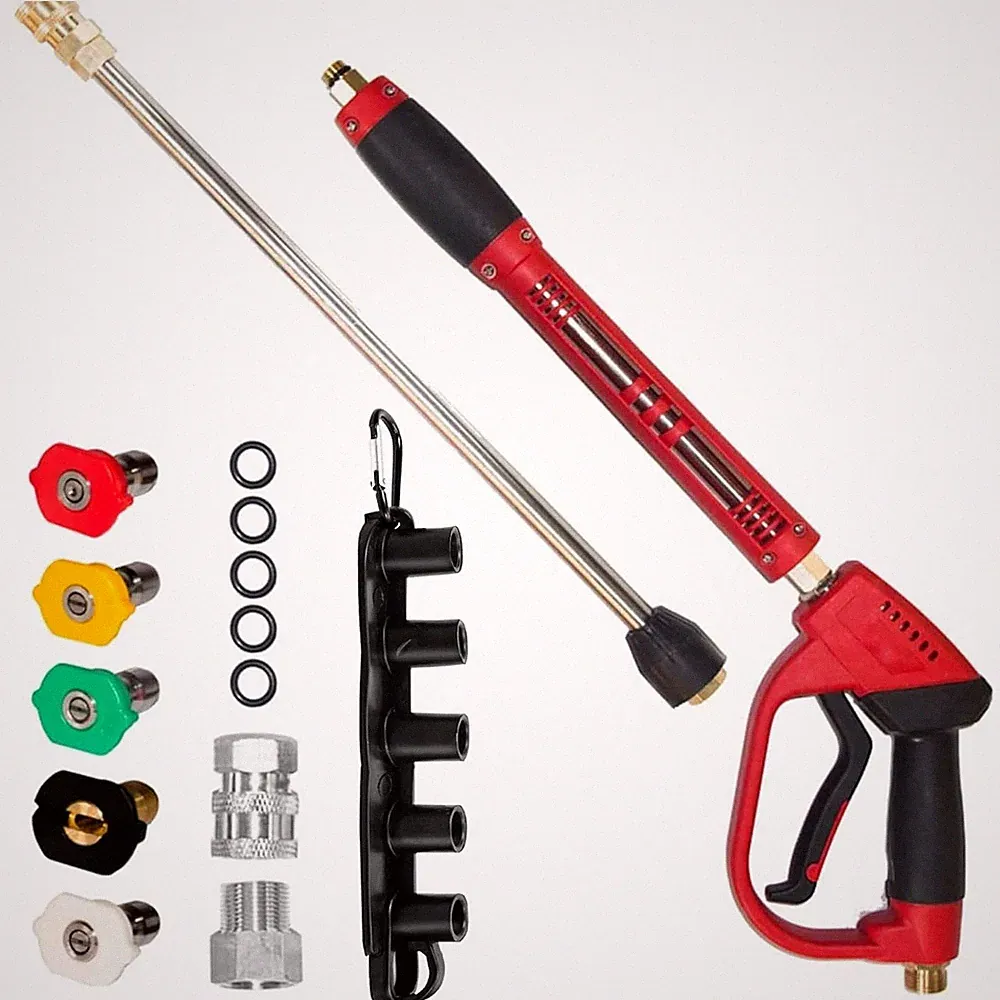 Red High Pressure Washer Gun 1/4" Replacement Wand Pressure Washer Lance Nozzle