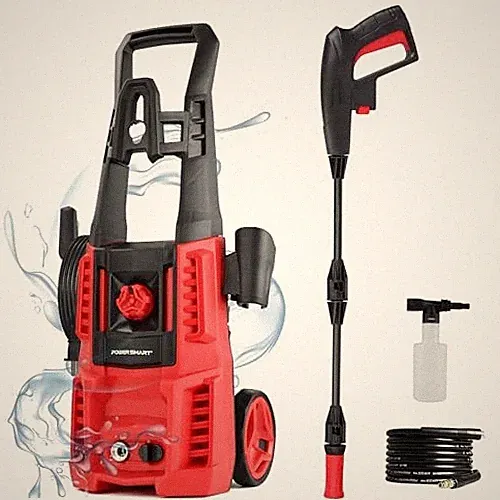 RED - POWERSMART ELECTRIC PRESSURE WASHER, 1850 PSI MAX,1.0 GPM, 5" WHEELS, 18M