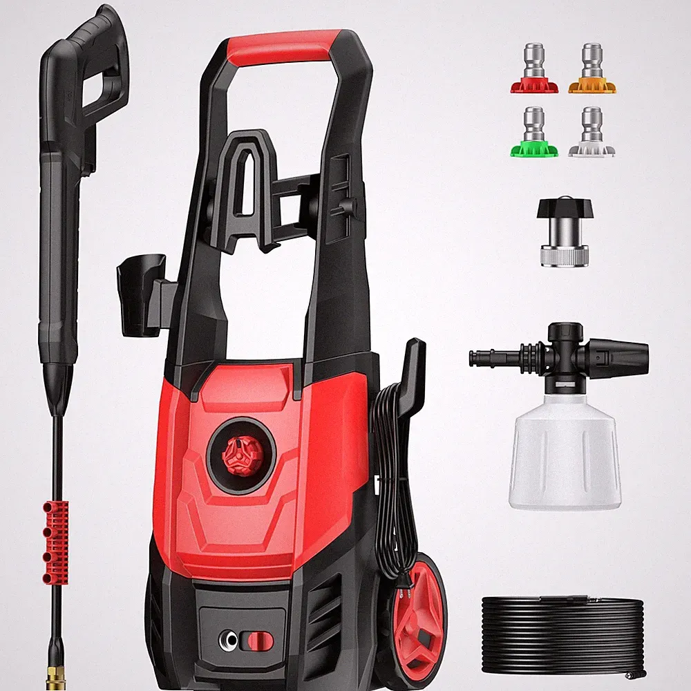 RED - STEELITE ELECTRIC PRESSURE WASHER 2.5 GPM 4 NOZZLES FOAM CANNON AZ6041VC