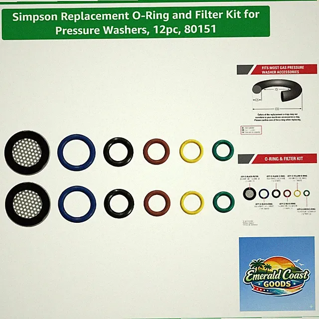 Replacement O-Ring and Filter Kit for Pressure Washers, 12pc