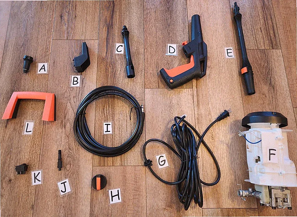 Replacement parts for BLACK+DECKER PW1450TD Electric Pressure Washer (L)