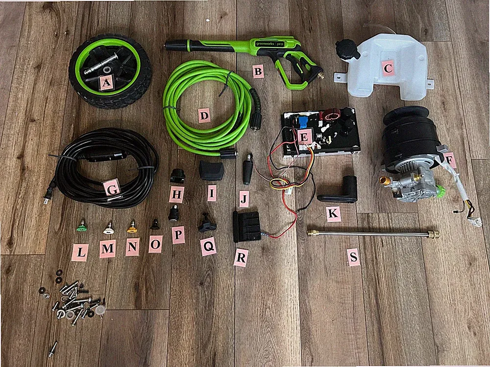 Replacement parts for Greenworks gpw2500 2500-PSI Electric Pressure washer (S)