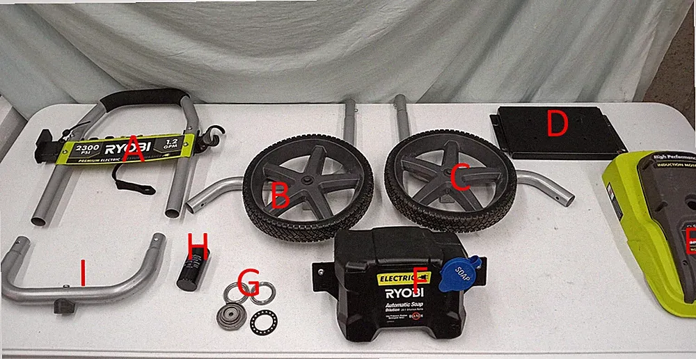 Replacement Parts for Ryobi (RY142300) 2300 psi Electric Pressure Washer OEM