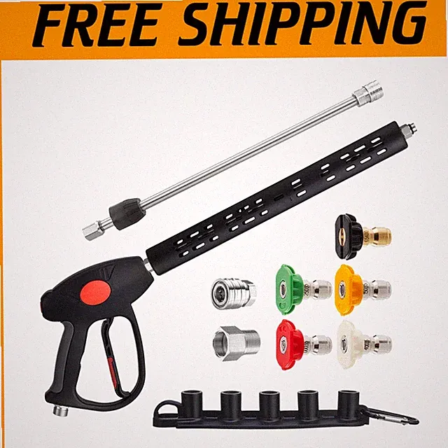 Replacement Pressure Washer Gun w/ Extension Wand, 5 Nozzles//