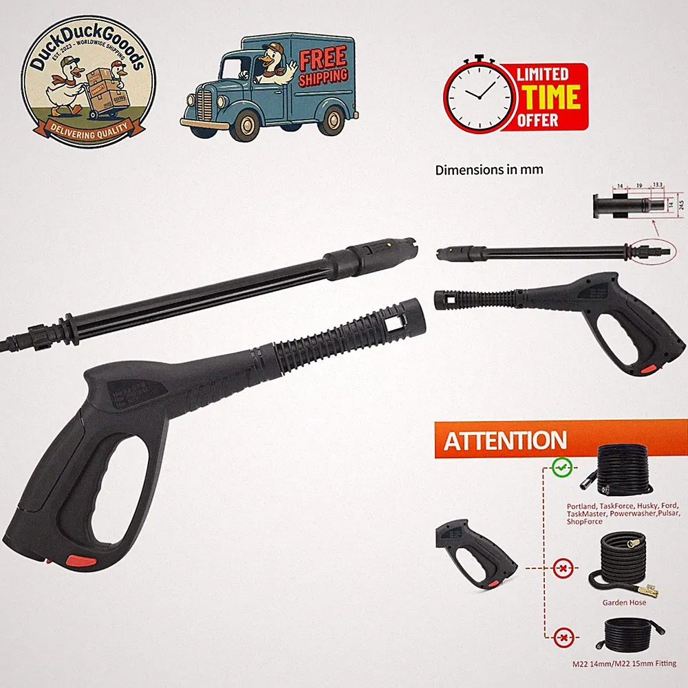 Replacement Pressure Washer Gun & Wand - High Performance 2000 PSI Spray Nozzle