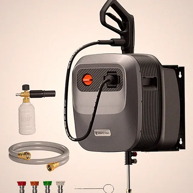 Retractable Pressure Washer 2500 PSI 2.2 GPM Wall Mounted Power Washer with 65FT