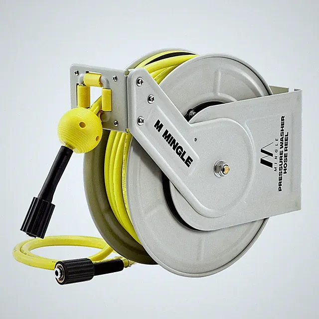 Retractable Pressure Washer Hose Reel, 1/4" × 60ft Heavy Duty Professional Ho...