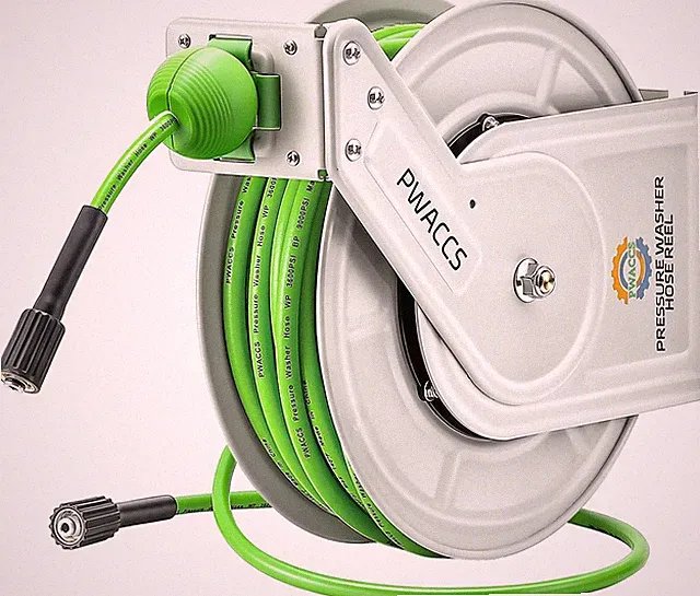 Retractable Pressure Washer Hose Reel, 1/4" X 60Ft