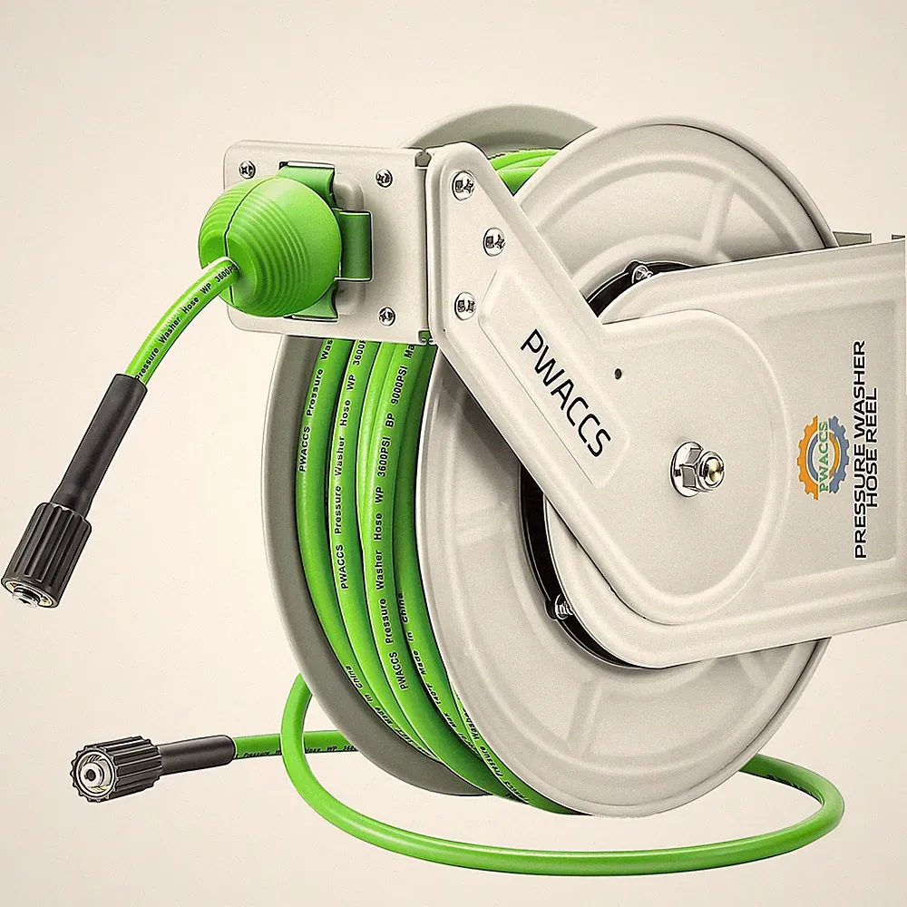 Retractable Pressure Washer Hose Reel, 1/4" x 60FT Green