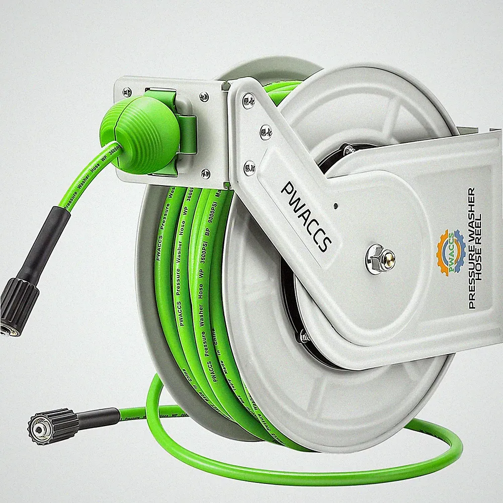Retractable Pressure Washer Hose Reel, 1/4" x 60ft Heavy Duty Power Washer Ho...