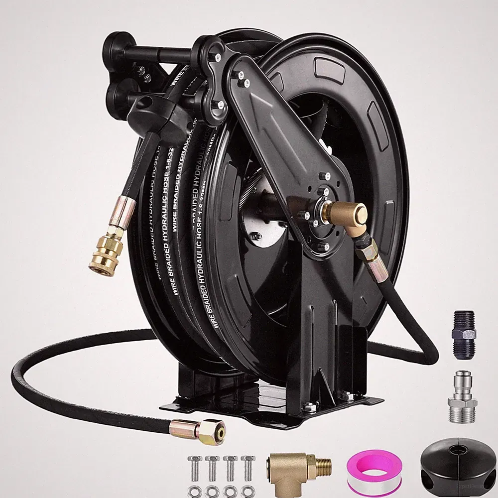 Retractable Pressure Washer Hose Reel, 3/8 in x 50 ft Pressure Washer Reels