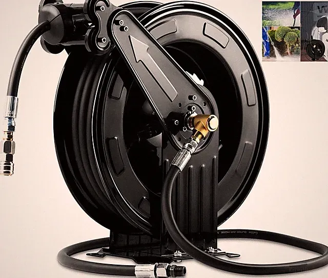 Retractable Pressure Washer Hose Reel 50 Ft 3 8 In 4000 PSI Steel