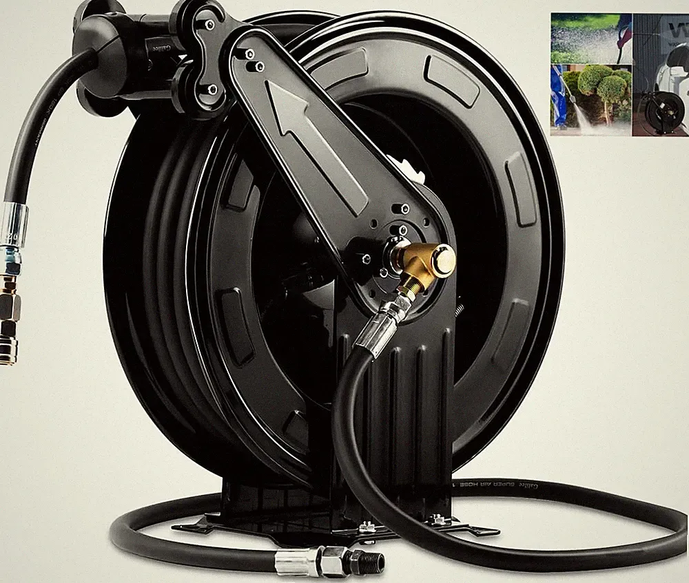 Retractable Pressure Washer Hose Reel, Heavy Duty Steel Professional Power Wash