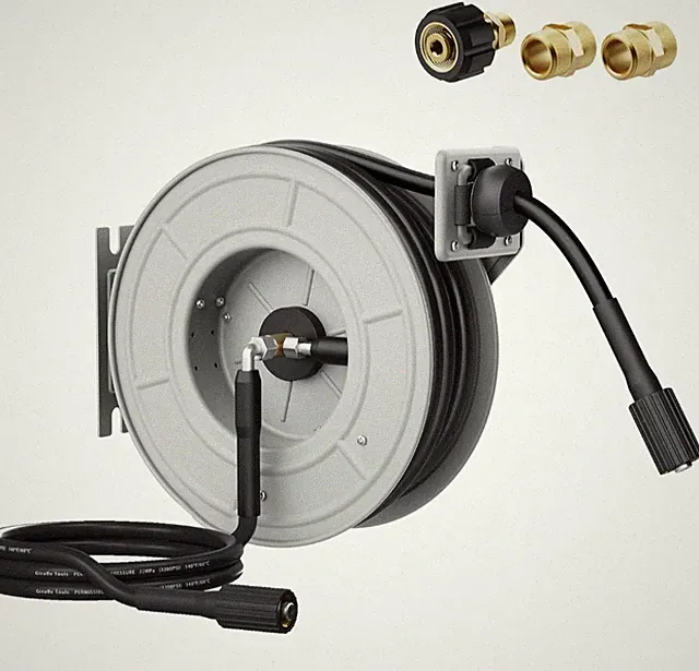 Retractable Pressure Washer Hose Reel, Power Washer Reel, 60ft, 3200psi