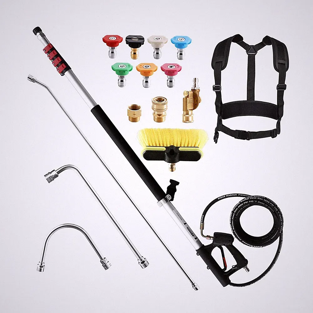 RIDGE WASHER 24 FT Telescoping Pressure Washer Wand, Power Washer Extension W...