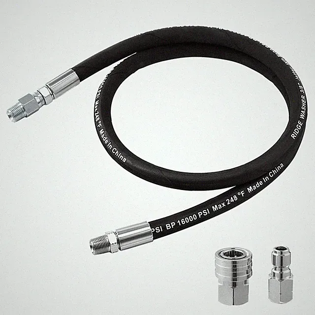RIDGE WASHER 3/8 in x 4 ft Pressure Washer Whip Hose w/ Swivel Adapter 4000 PSI