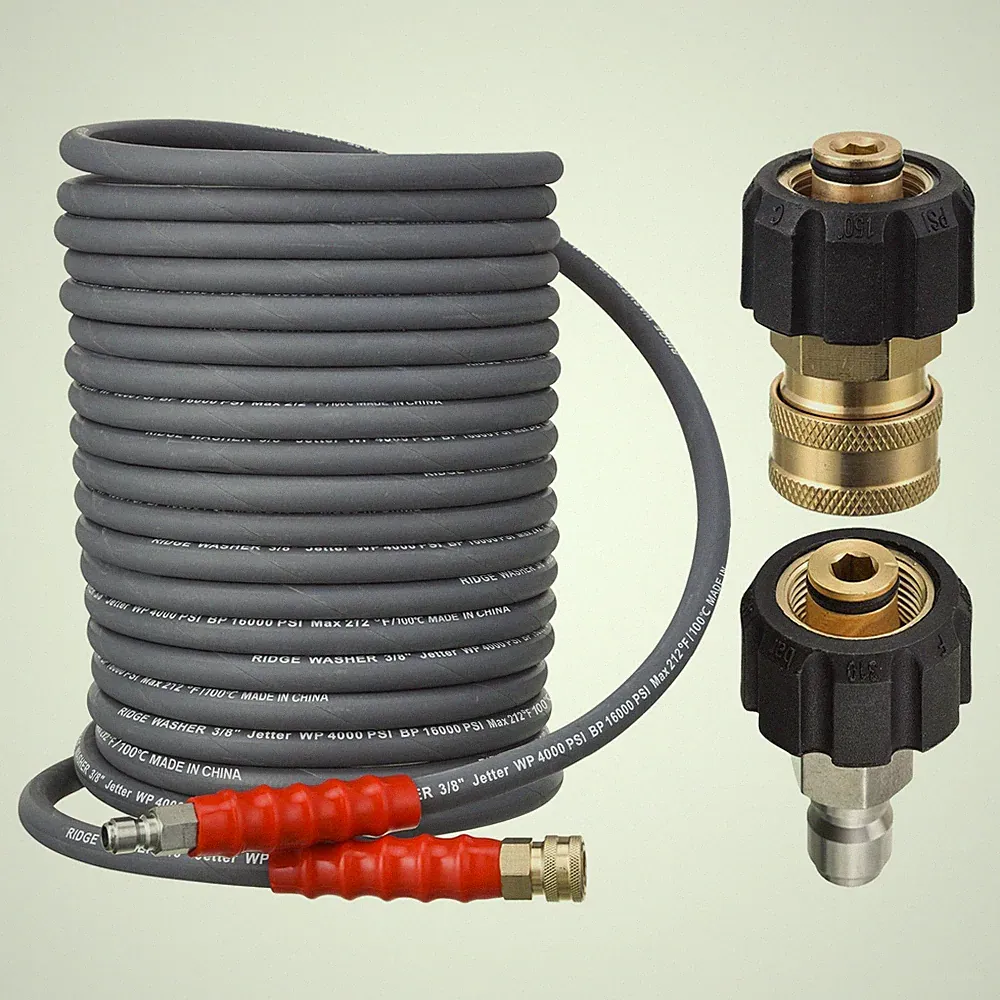 RIDGE WASHER 50ft 3/8 in Pressure Washer Hose 4000 PSI M22 to 3/8 Quick Connect