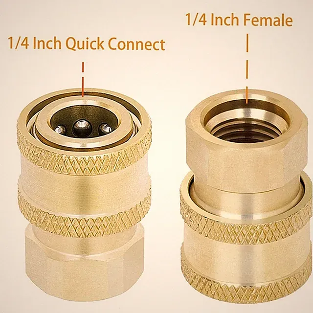 RIDGE WASHER pressure washer coupler brass fitting, 1/4" FNPT (2 pack)