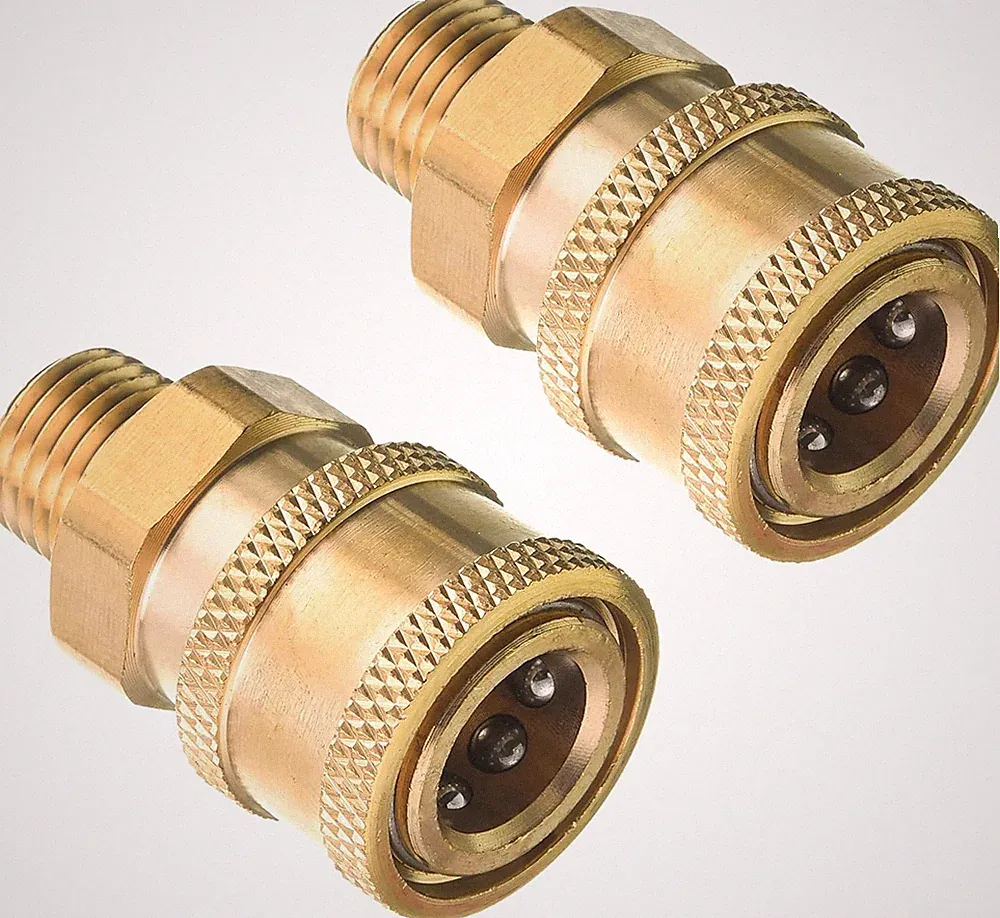 RIDGE WASHER Pressure Washer Couplers, Brass Fittings, 1/4 Inch Quick Connect to