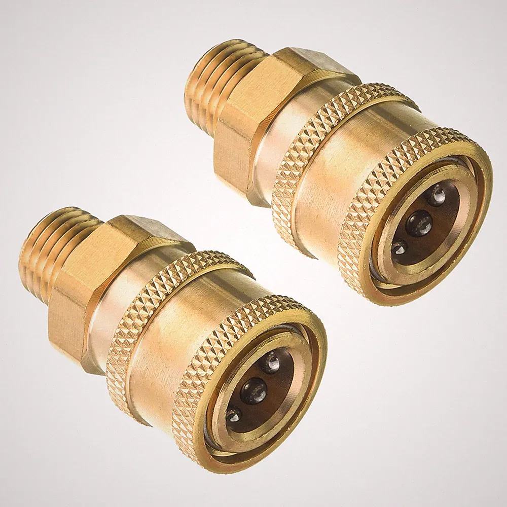 RIDGE WASHER Pressure Washer Couplers, Brass Fittings, 1/4 Inch Quick Gold