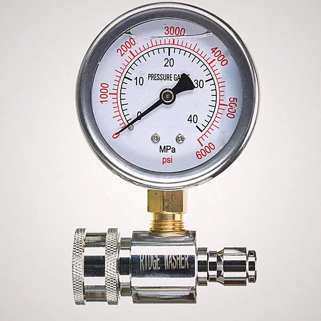 RIDGE WASHER Pressure Washer Gauge with 3/8 Inch Quick Connect Socket and Plug