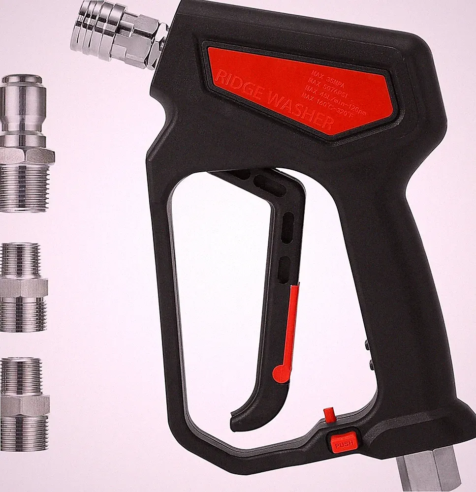 RIDGE WASHER Pressure Washer Gun 5000 PSI, 12 GPM, Short Swivel, Black
