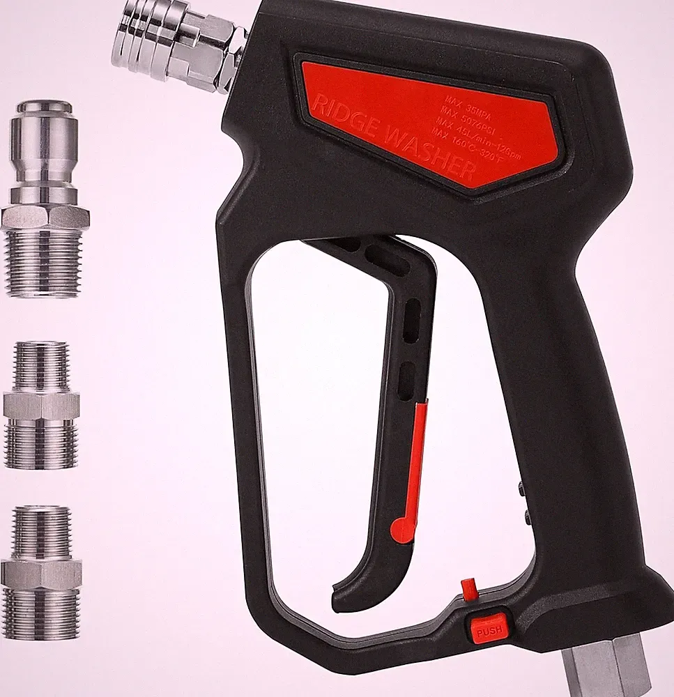 RIDGE WASHER Pressure Washer Gun 5000 PSI, 12 GPM, Short Swivel, Black