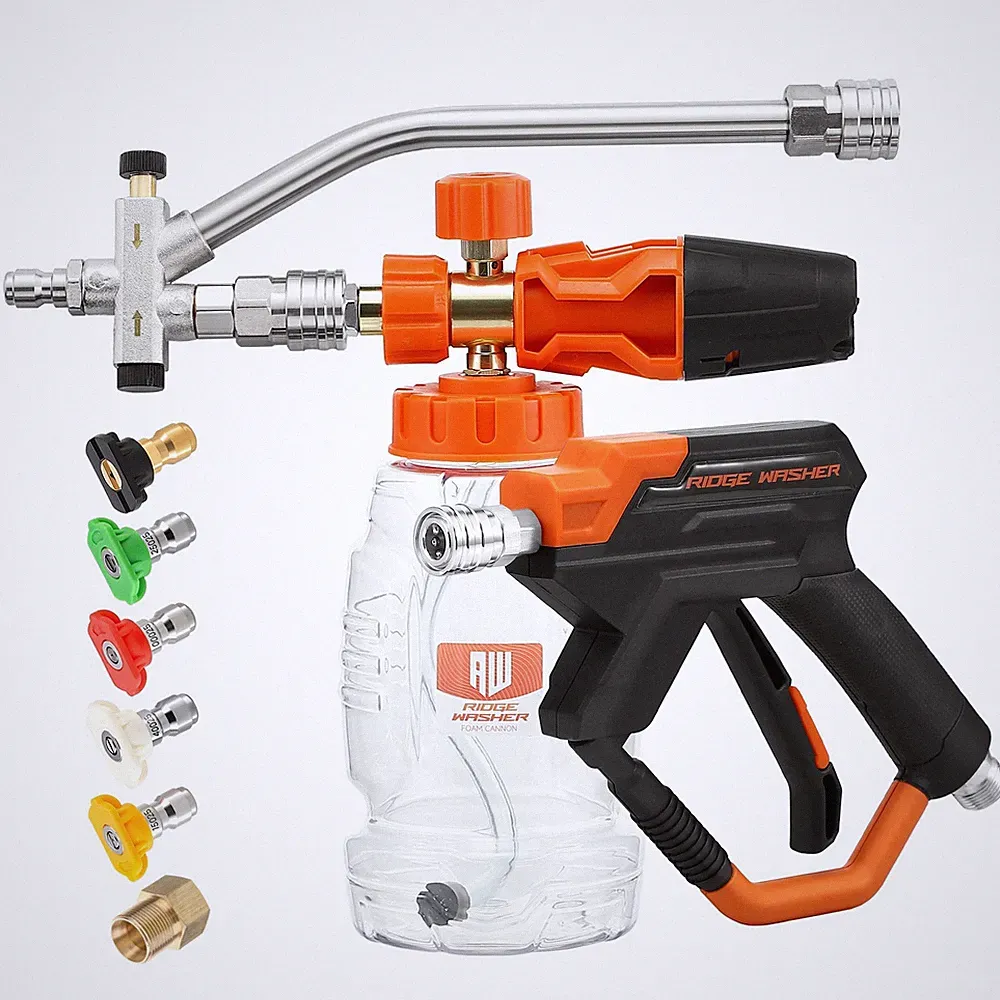 RIDGE WASHER Pressure Washer Gun Foam Cannon with Dual Connector Accessory,...