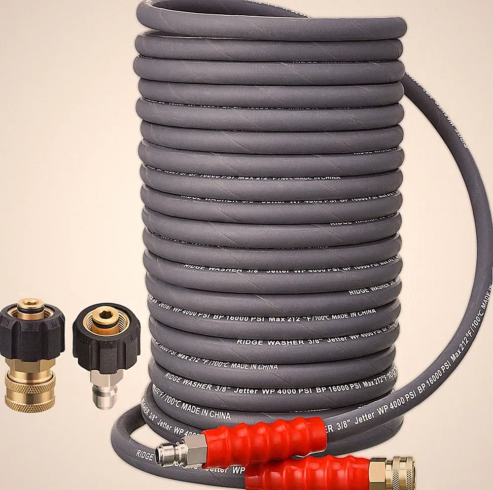 RIDGE WASHER Pressure Washer Hose 100 Ft X 3/8 Inch for Hot and Cold Water