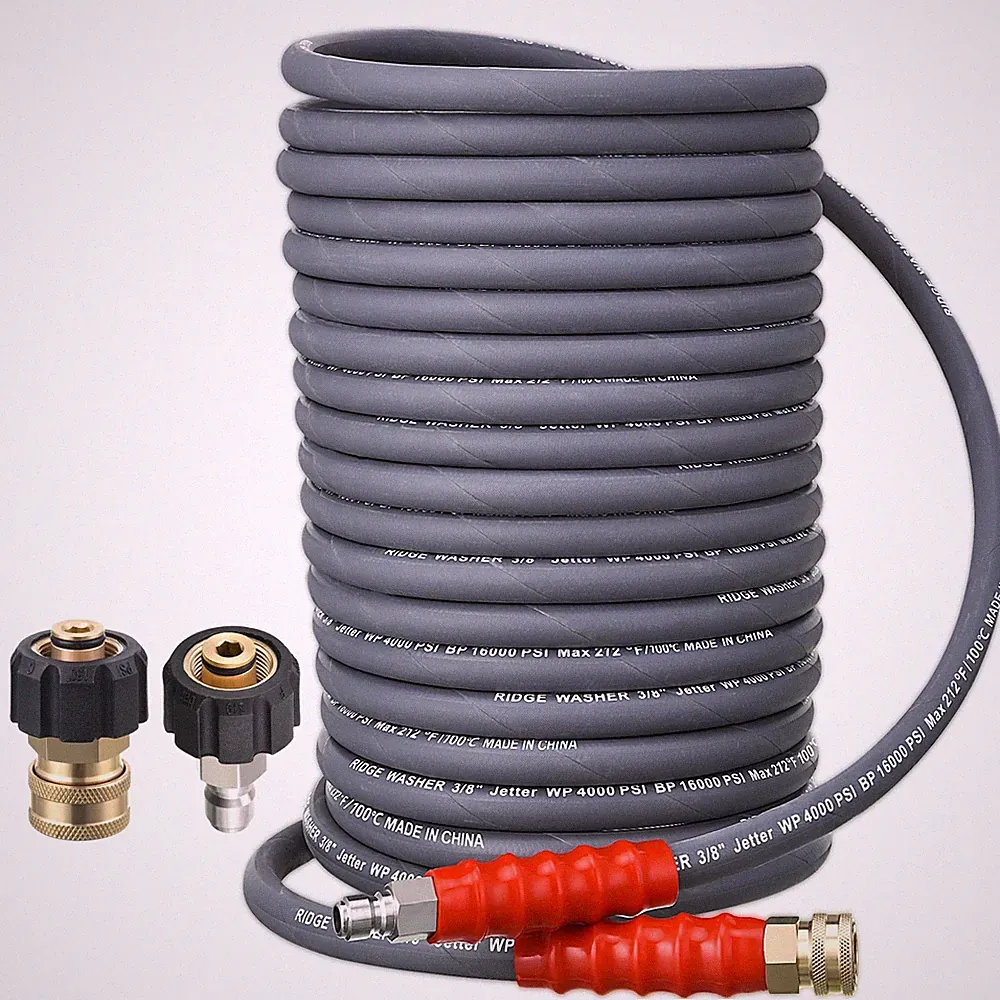 RIDGE WASHER Pressure Washer Hose 100ft x 3/8in 4000 PSI M223/8 QuickConnect