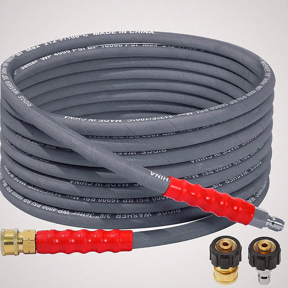 RIDGE WASHER Pressure Washer Hose 25 Ft, 4000 PSI, M22 14 mm 25 FT, Gray