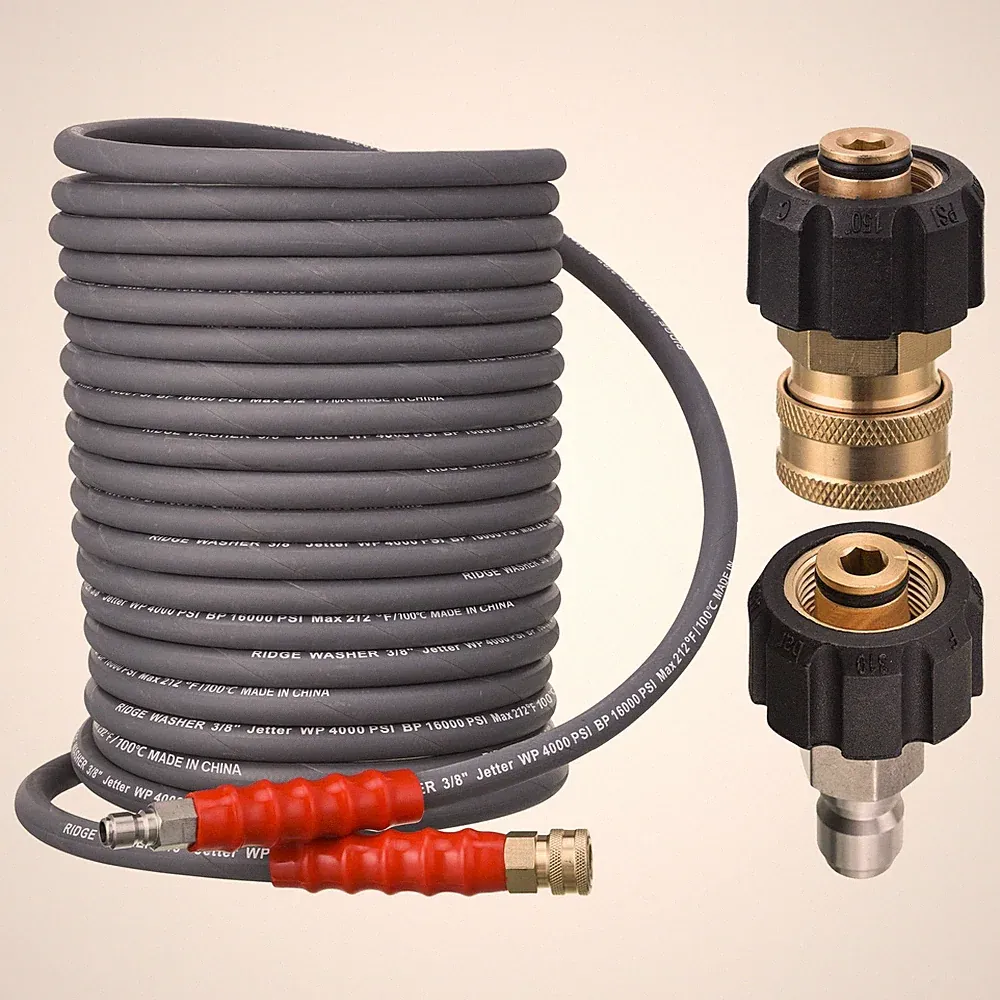 RIDGE WASHER Pressure Washer Hose 50 Feet X 3/8 Inch for 50 FT, a.3/8''Grey