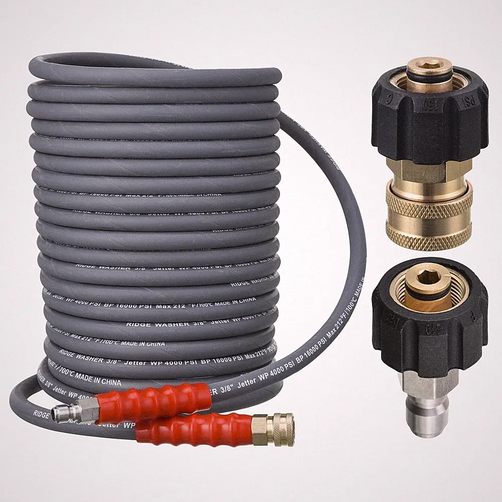 RIDGE WASHER Pressure Washer Hose 50 Feet X 3/8 Inch for Hot and Cold Water,...