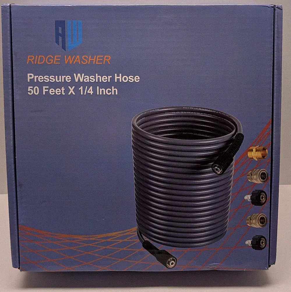 RIDGE WASHER Pressure Washer Hose 50 FT 1/4" 3600 PSI M22 14mm Replacement Cord