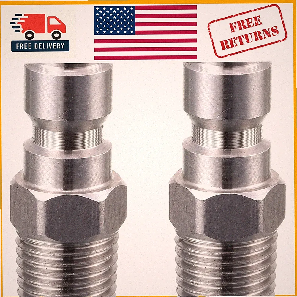 Robust 5000 PSI Pressure Washer Quick Connect Couplers - Stainless Steel, 2 Pack