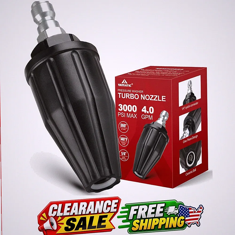 Rotating Turbo Nozzle for Pressure Washer, 3000 PSI, 1.2-3.0 GPM