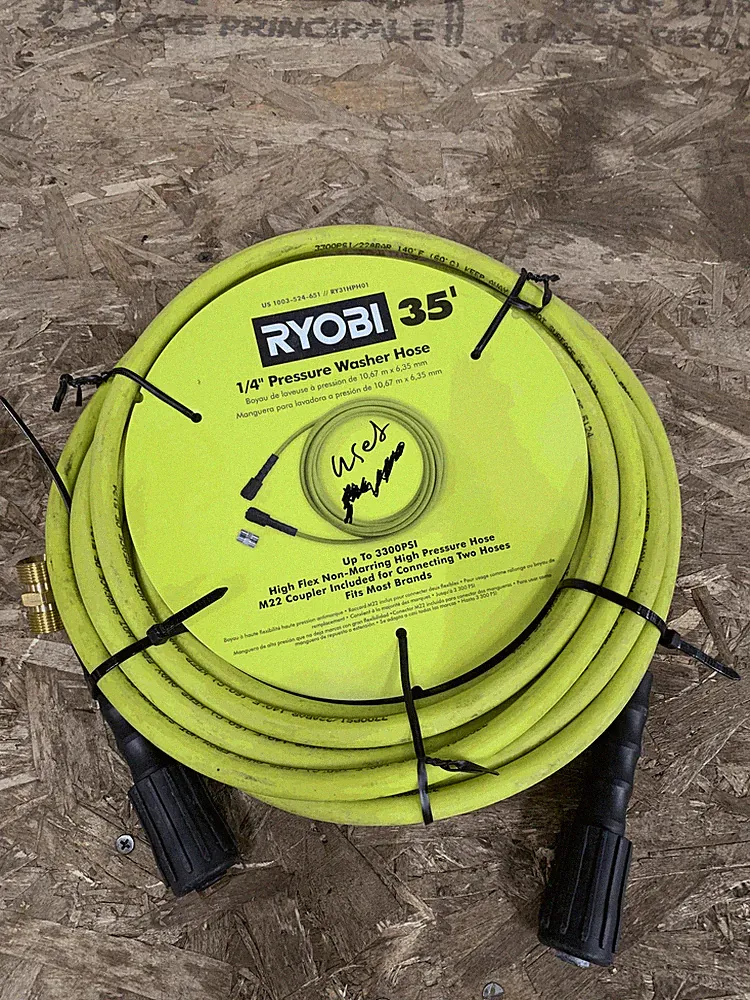 RYOBI 1/4 in. x 35 ft. 3,300 PSI Pressure Washer Replacement Hose