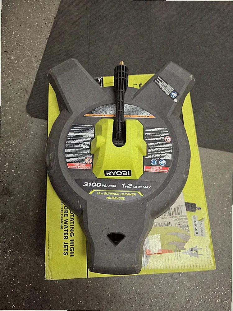 RYOBI 12 in. 3100 PSI Electric Pressure Washer Surface Cleaner with Caster