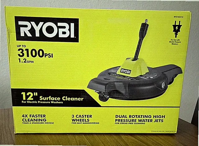 RYOBI 12 in. 3100 PSI Pressure Washer Surface Cleaner Caster Wheels RY31SC312...
