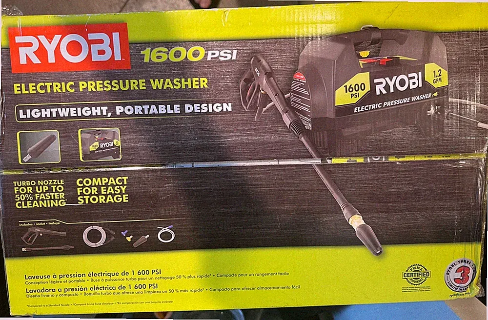 RYOBI 1600 PSI 1.2 GPM Cold Water Corded Electric Pressure Washer NEW!!!