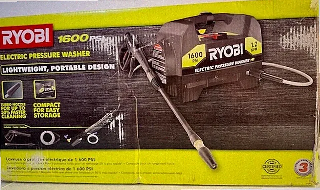 Ryobi 1600 PSI 1.2 GPM Electric Pressure Washer , New in Box