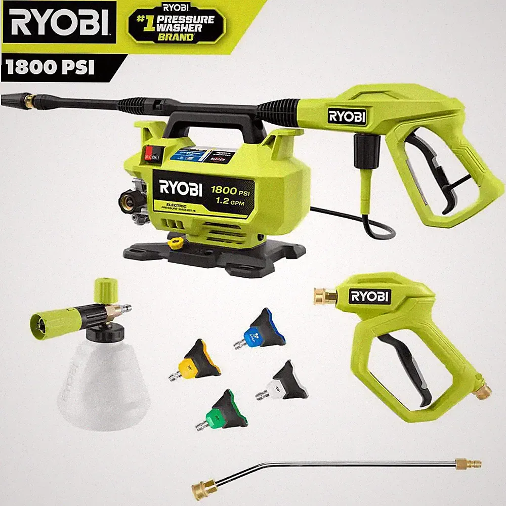 Ryobi 1800 Psi 1 2 Gpm Cold Water Corded Electric Pressure Washer with Premium F