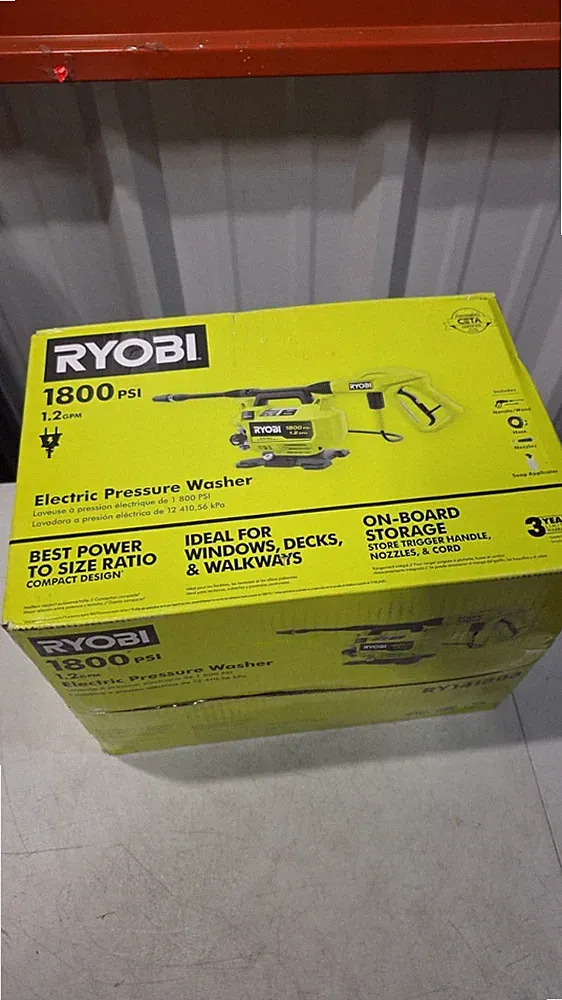 RYOBI 1800 PSI 1.2 GPM Electric Pressure Washer Portable Outdoor Cleaner OPENBOX