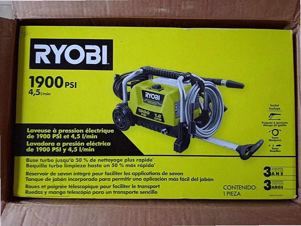 Ryobi 1900 Psi 1.2 Gpm Cold Water Wheeled Corded Electric Pressure Washer
