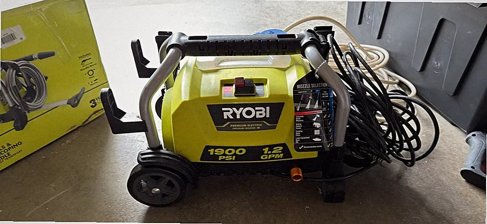 RYOBI 1900 PSI 1.2 GPM Corded Electric Cold Water Pressure Washer, Wheeled