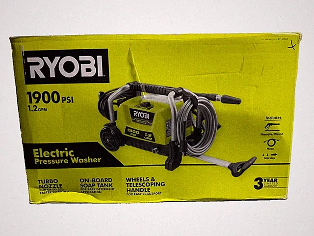 RYOBI 1900 PSI 1.2 GPM Electric Pressure Washer RY1419MT Used Tested