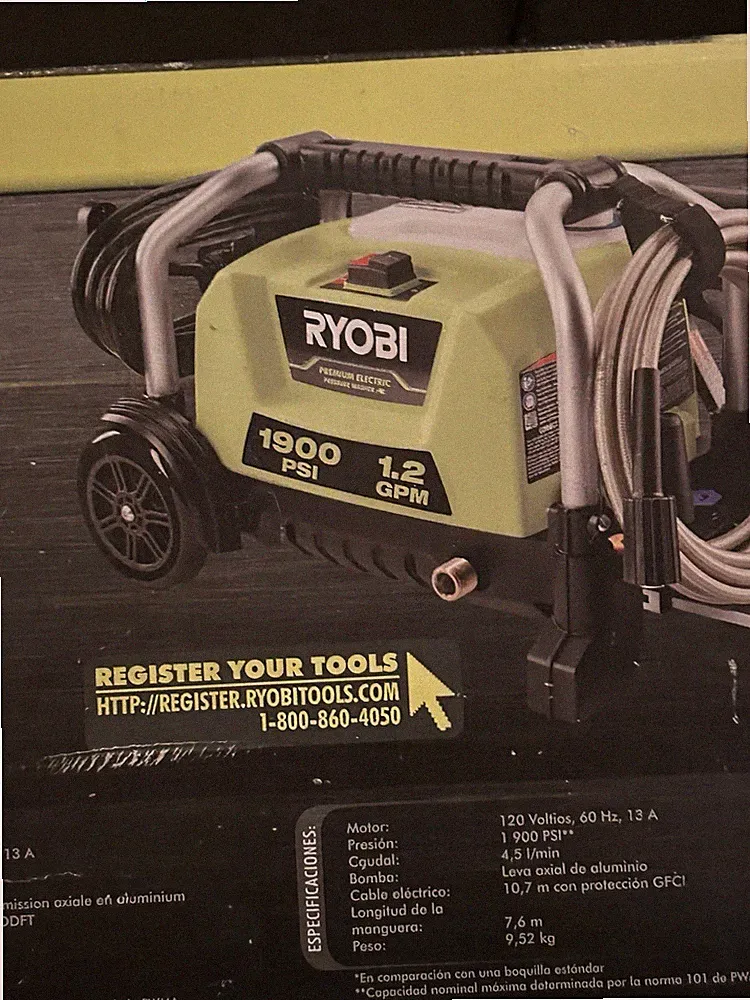 Ryobi 1900 PSI Electric Pressure Washer 1.2GPM New in Box